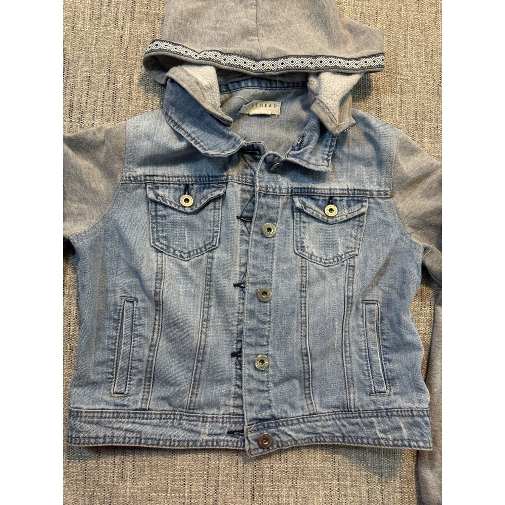 Bullhead Jeans Jacket Removable Hood Sweatshirt Girls Large - Picture 2 of 16